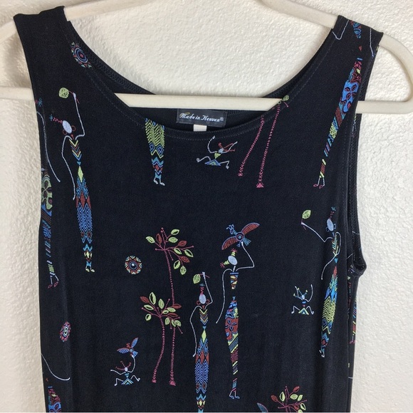 Made In Heaven Women's Black Slinky Stretch Sleeveless  Maxi Tank Dress Size S - Picture 9 of 13